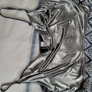 Liquid Silver H&M crop